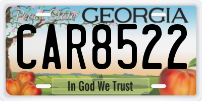 GA license plate CAR8522