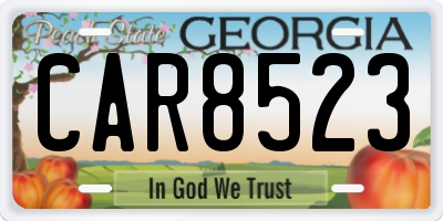 GA license plate CAR8523