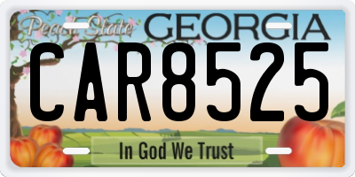 GA license plate CAR8525