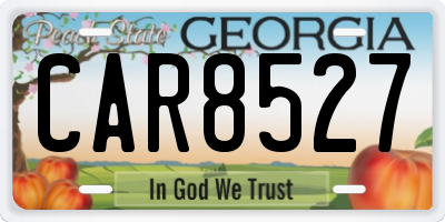 GA license plate CAR8527