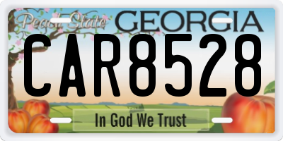 GA license plate CAR8528