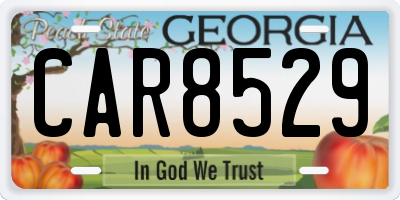 GA license plate CAR8529