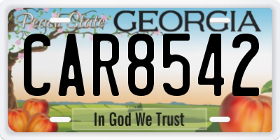 GA license plate CAR8542