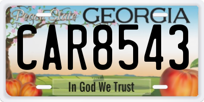 GA license plate CAR8543