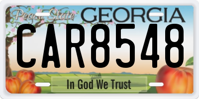 GA license plate CAR8548