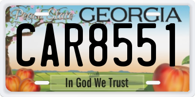 GA license plate CAR8551