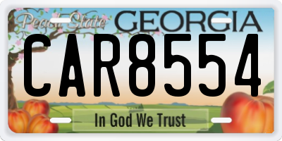 GA license plate CAR8554