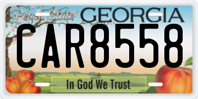 GA license plate CAR8558