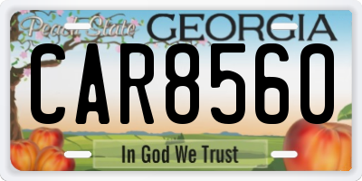 GA license plate CAR8560