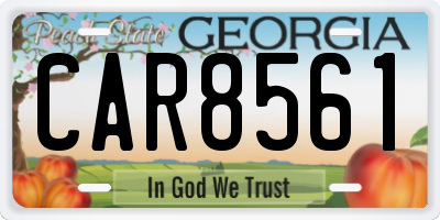 GA license plate CAR8561