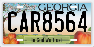 GA license plate CAR8564