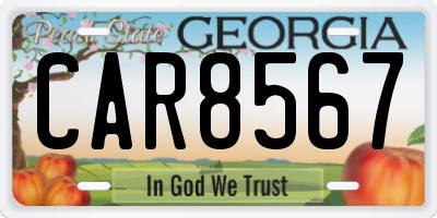 GA license plate CAR8567