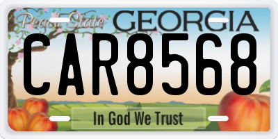 GA license plate CAR8568