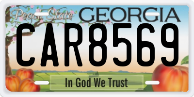 GA license plate CAR8569