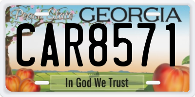 GA license plate CAR8571