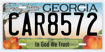 GA license plate CAR8572