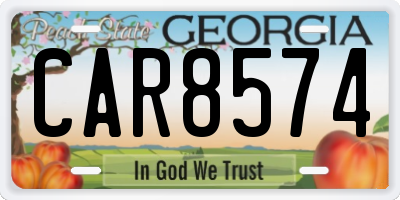 GA license plate CAR8574