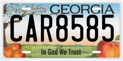 GA license plate CAR8585