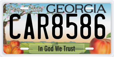 GA license plate CAR8586