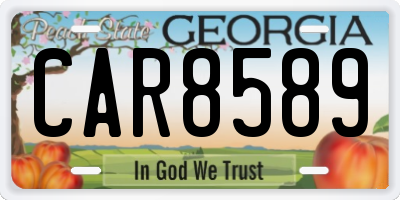 GA license plate CAR8589