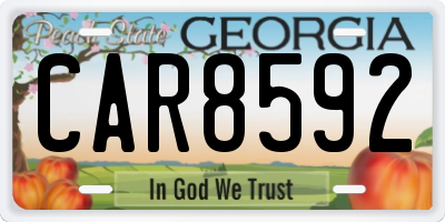 GA license plate CAR8592