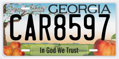 GA license plate CAR8597