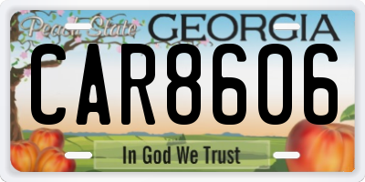 GA license plate CAR8606