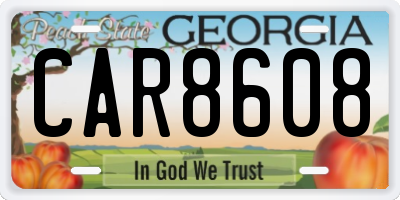 GA license plate CAR8608