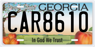 GA license plate CAR8610