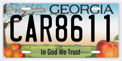 GA license plate CAR8611