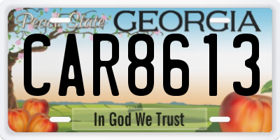 GA license plate CAR8613