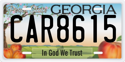 GA license plate CAR8615