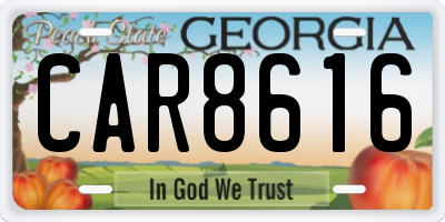 GA license plate CAR8616