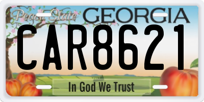 GA license plate CAR8621
