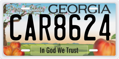 GA license plate CAR8624