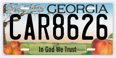 GA license plate CAR8626