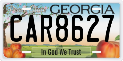 GA license plate CAR8627