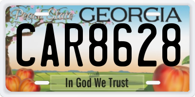 GA license plate CAR8628