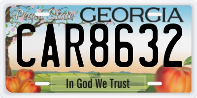 GA license plate CAR8632