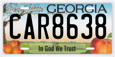 GA license plate CAR8638