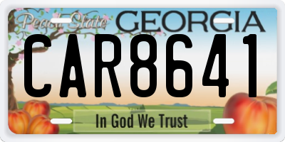 GA license plate CAR8641