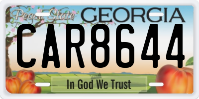 GA license plate CAR8644