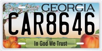 GA license plate CAR8646