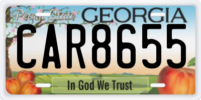 GA license plate CAR8655