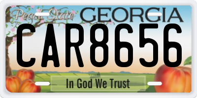 GA license plate CAR8656