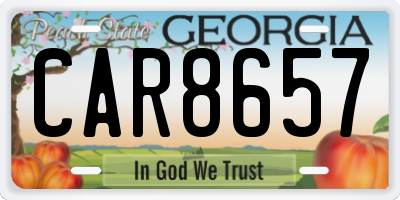 GA license plate CAR8657