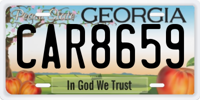 GA license plate CAR8659