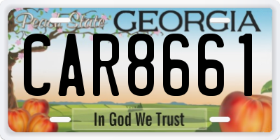 GA license plate CAR8661