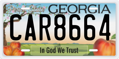 GA license plate CAR8664