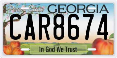 GA license plate CAR8674